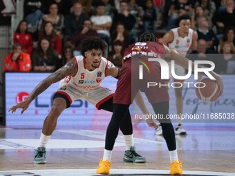 Justin Gray of Openjobmetis Varese plays during the LBA Italy Championship match between Openjobmetis Varese and Trapani Shark in Varese, It...