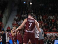 Amar Alibegovic of Trapani Shark plays during the LBA Italy Championship match between Openjobmetis Varese and Trapani Shark in Varese, Ital...