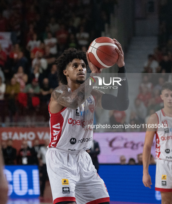 Justin Gray of Openjobmetis Varese plays during the LBA Italy Championship match between Openjobmetis Varese and Trapani Shark in Varese, It...