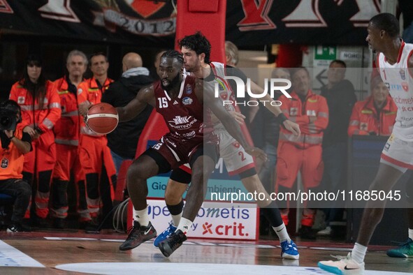 Akwasi Yeboah of Trapani Shark plays during the LBA Italy Championship match between Openjobmetis Varese and Trapani Shark in Varese, Italy,...