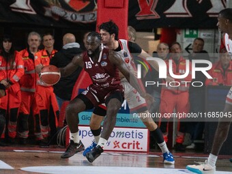 Akwasi Yeboah of Trapani Shark plays during the LBA Italy Championship match between Openjobmetis Varese and Trapani Shark in Varese, Italy,...