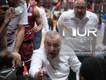 Head Coach Jasmin Repesa of Trapani Shark participates in the LBA Italy Championship match between Openjobmetis Varese and Trapani Shark in...