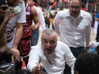 Head Coach Jasmin Repesa of Trapani Shark participates in the LBA Italy Championship match between Openjobmetis Varese and Trapani Shark in...