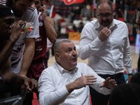 Head Coach Jasmin Repesa of Trapani Shark participates in the LBA Italy Championship match between Openjobmetis Varese and Trapani Shark in...