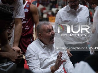 Head Coach Jasmin Repesa of Trapani Shark participates in the LBA Italy Championship match between Openjobmetis Varese and Trapani Shark in...