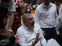 Head Coach Jasmin Repesa of Trapani Shark participates in the LBA Italy Championship match between Openjobmetis Varese and Trapani Shark in...