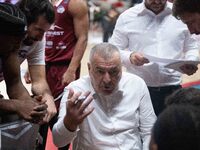 Head Coach Jasmin Repesa of Trapani Shark participates in the LBA Italy Championship match between Openjobmetis Varese and Trapani Shark in...