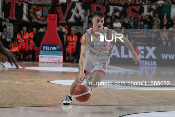 Matteo Librizzi of Openjobmetis Varese participates in the LBA Italy Championship match between Openjobmetis Varese and Trapani Shark in Var...