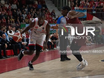 Gabe Brown of Openjobmetis Varese plays during the LBA Italy Championship match between Openjobmetis Varese and Trapani Shark in Varese, Ita...