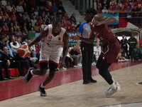 Gabe Brown of Openjobmetis Varese plays during the LBA Italy Championship match between Openjobmetis Varese and Trapani Shark in Varese, Ita...