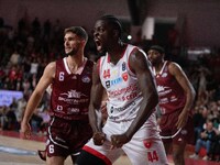 Gabe Brown of Openjobmetis Varese plays during the LBA Italy Championship match between Openjobmetis Varese and Trapani Shark in Varese, Ita...