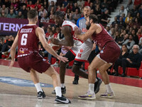 Gabe Brown of Openjobmetis Varese plays during the LBA Italy Championship match between Openjobmetis Varese and Trapani Shark in Varese, Ita...