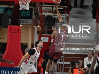 JD Notae of Trapani Shark participates in the LBA Italy Championship match between Openjobmetis Varese and Trapani Shark in Varese, Italy, o...