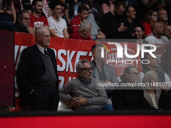 Toto Bulgheroni and Luis Scola are present during the LBA Italy Championship match between Openjobmetis Varese and Trapani Shark in Varese,...