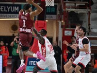 JD Notae of Trapani Shark participates in the LBA Italy Championship match between Openjobmetis Varese and Trapani Shark in Varese, Italy, o...