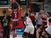 JD Notae of Trapani Shark participates in the LBA Italy Championship match between Openjobmetis Varese and Trapani Shark in Varese, Italy, o...