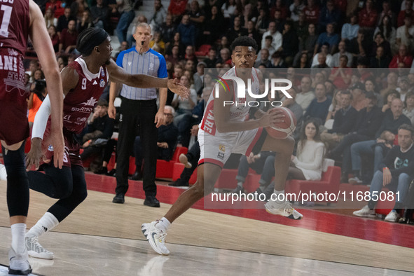 Jaylen Hands of Openjobmetis Varese plays during the LBA Italy Championship match between Openjobmetis Varese and Trapani Shark in Varese, I...