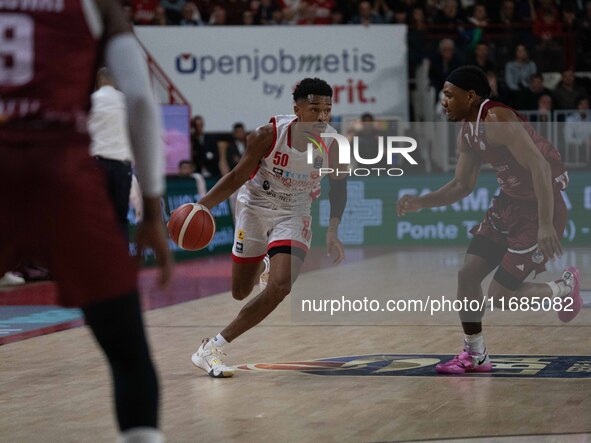 Jaylen Hands of Openjobmetis Varese plays during the LBA Italy Championship match between Openjobmetis Varese and Trapani Shark in Varese, I...