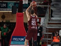 Tibor Pleiss of Trapani Shark plays during the LBA Italy Championship match between Openjobmetis Varese and Trapani Shark in Varese, Italy,...