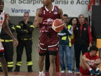 JD Notae of Trapani Shark participates in the LBA Italy Championship match between Openjobmetis Varese and Trapani Shark in Varese, Italy, o...