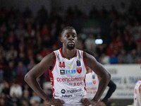 Gabe Brown of Openjobmetis Varese plays during the LBA Italy Championship match between Openjobmetis Varese and Trapani Shark in Varese, Ita...