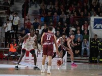 John Petrucelli of Trapani Shark plays during the LBA Italy Championship match between Openjobmetis Varese and Trapani Shark in Varese, Ital...