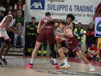 John Petrucelli of Trapani Shark plays during the LBA Italy Championship match between Openjobmetis Varese and Trapani Shark in Varese, Ital...