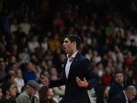 Head Coach Herman Mandole of Openjobmetis Varese participates in the LBA Italy Championship match between Openjobmetis Varese and Trapani Sh...