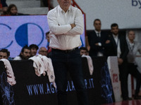 Head Coach Jasmin Repesa of Trapani Shark participates in the LBA Italy Championship match between Openjobmetis Varese and Trapani Shark in...