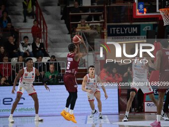 Justin Robinson of Trapani Shark plays during the LBA Italy Championship match between Openjobmetis Varese and Trapani Shark in Varese, Ital...