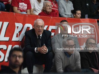 Toto Bulgheroni and Luis Scola are present during the LBA Italy Championship match between Openjobmetis Varese and Trapani Shark in Varese,...