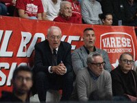 Toto Bulgheroni and Luis Scola are present during the LBA Italy Championship match between Openjobmetis Varese and Trapani Shark in Varese,...