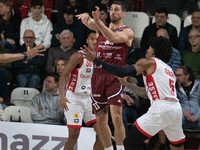 John Petrucelli of Trapani Shark plays during the LBA Italy Championship match between Openjobmetis Varese and Trapani Shark in Varese, Ital...