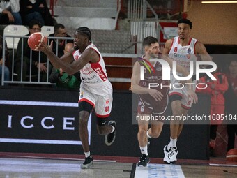 Gabe Brown of Openjobmetis Varese plays during the LBA Italy Championship match between Openjobmetis Varese and Trapani Shark in Varese, Ita...