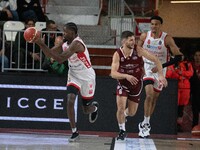 Gabe Brown of Openjobmetis Varese plays during the LBA Italy Championship match between Openjobmetis Varese and Trapani Shark in Varese, Ita...