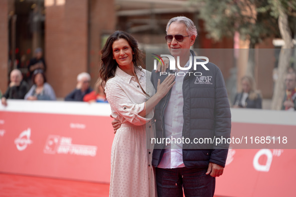 Andrea Bocelli and Veronica Bocelli attend the ''Andrea Bocelli 30 - The Celebration'' photocall at Auditorium Parco Della Musica in Rome, I...