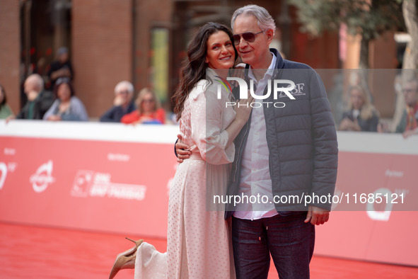 Andrea Bocelli and Veronica Bocelli attend the ''Andrea Bocelli 30 - The Celebration'' photocall at Auditorium Parco Della Musica in Rome, I...