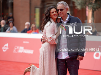 Andrea Bocelli and Veronica Bocelli attend the ''Andrea Bocelli 30 - The Celebration'' photocall at Auditorium Parco Della Musica in Rome, I...