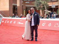 Andrea Bocelli and Veronica Bocelli attend the ''Andrea Bocelli 30 - The Celebration'' photocall at Auditorium Parco Della Musica in Rome, I...