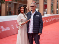 Andrea Bocelli and Veronica Bocelli attend the ''Andrea Bocelli 30 - The Celebration'' photocall at Auditorium Parco Della Musica in Rome, I...