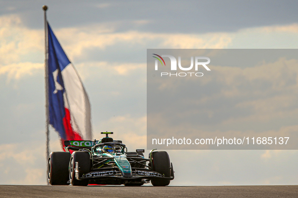 Fernando Alonso of Spain drives the (14) Aston Martin Aramco Cognizant F1 Team AMR24 Mercedes during the qualifying for the Formula 1 Pirell...