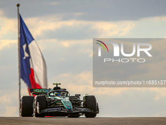 Fernando Alonso of Spain drives the (14) Aston Martin Aramco Cognizant F1 Team AMR24 Mercedes during the qualifying for the Formula 1 Pirell...