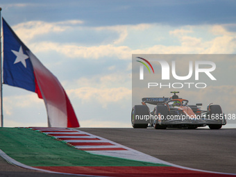 Lando Norris of the UK drives the McLaren F1 Team MCL38 Mercedes during the qualifying for the Formula 1 Pirelli United States Grand Prix 20...