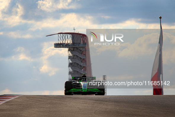 Guanyu Zhou of China drives the (24) Stake F1 Team Kick Sauber C44 Ferrari during the qualifying for the Formula 1 Pirelli United States Gra...