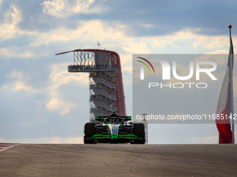 Guanyu Zhou of China drives the (24) Stake F1 Team Kick Sauber C44 Ferrari during the qualifying for the Formula 1 Pirelli United States Gra...