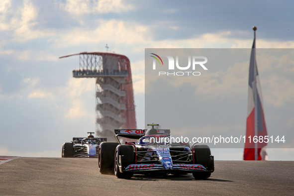 Yuki Tsunoda of Japan drives the (22) Visa Cash app RB VCARB01 Honda RBPT during the qualifying for the Formula 1 Pirelli United States Gran...