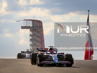 Yuki Tsunoda of Japan drives the (22) Visa Cash app RB VCARB01 Honda RBPT during the qualifying for the Formula 1 Pirelli United States Gran...