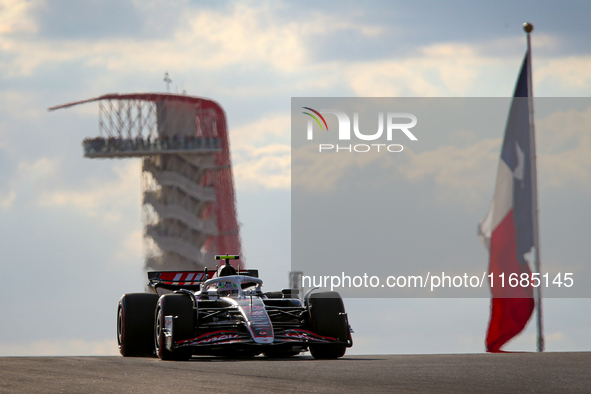 Nico Hulkenberg of Germany drives the (27) MoneyGram Haas F1 Team VF-24 Ferrari during the qualifying for the Formula 1 Pirelli United State...