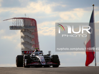 Nico Hulkenberg of Germany drives the (27) MoneyGram Haas F1 Team VF-24 Ferrari during the qualifying for the Formula 1 Pirelli United State...