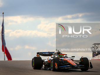 Lando Norris of the UK drives the McLaren F1 Team MCL38 Mercedes during the qualifying for the Formula 1 Pirelli United States Grand Prix 20...